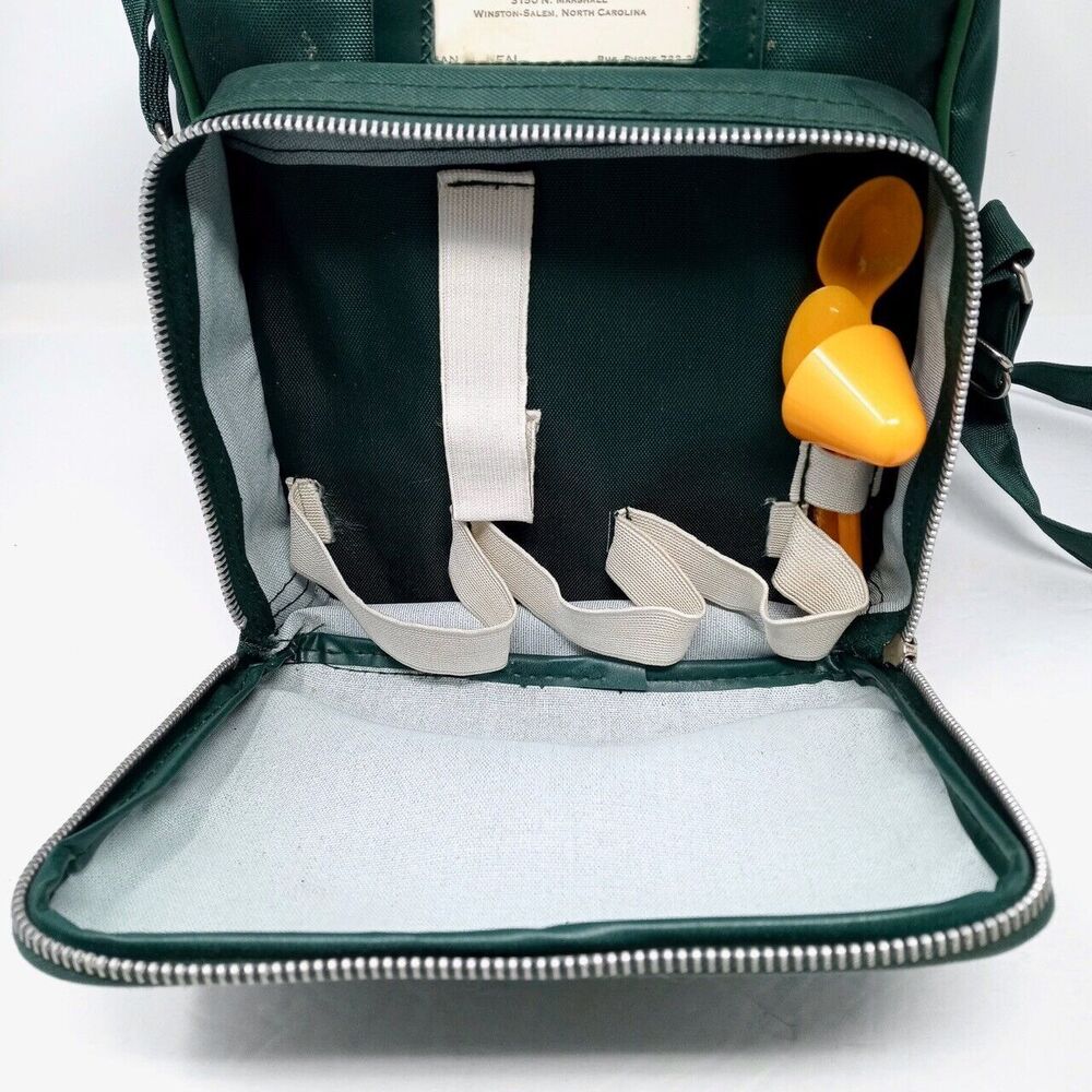 *READ* Vintage Oldsmobile Green Crossbody Side Shoulder Strap Travel Bag - Picture 7 of 16